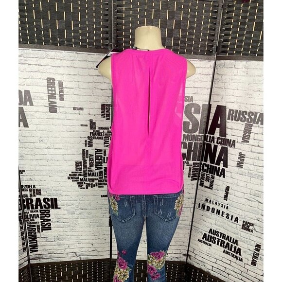 Spyder XL Pink Mesh Crew Neck Open Keyhole Back Waist Length Muscle Tank Top - Picture 3 of 6